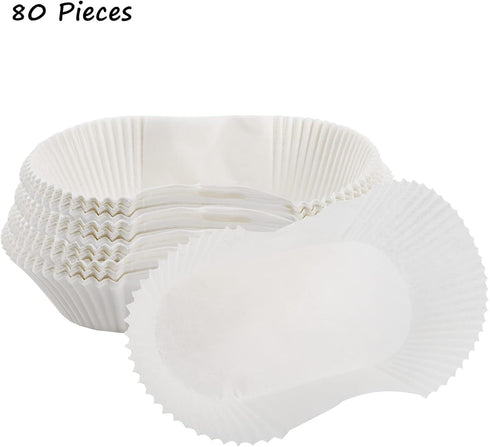DEAYOU 80 PCS Bread Baking Liners, Baking Cups for Cakes, Snacks, Cupcakes, Weddings, Parties, White...
