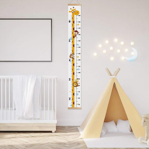 Baby Height Growth Chart, Canvas Height Chart for Kids Baby Child Toddler Boys Girls, Wood Growth Chart for Wall Room Nursery Decor, Hangable and ...