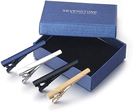 4 Pcs Tie Clips for Men Tie Pin Set Ties Necktie Business Bar Clips...