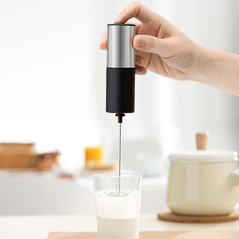 Strong stainless steel hand-held milk foam machine, portable beverage mixer, efficient foam rod, professional whisk, create the perfect coffee foa...