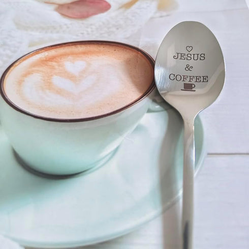 Jesus and Coffee Spoon Gifts for Women Men Coffee Lovers Gift for Dad Grandma Christian Gifts for Coworker Christmas Birthday Gift for Jesus Lover...