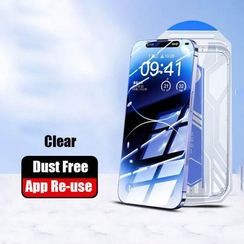 Vortex Phoenix screen protector compatible with iPhone 15 Reusable applicator easy install phone screen protector (Iphone 15 Plus), Clear...