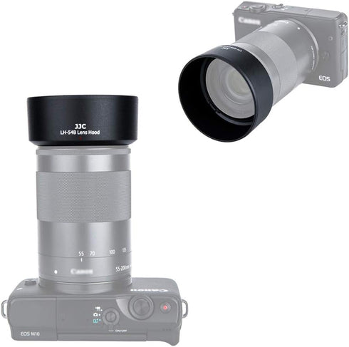 JJC Bayonet Dedicated Lens Hood Shade for Canon EF-M 55-200mm f/4.5-6.3 is STM Lens on Canon EOS M50 M100 Mirrorless Camera, Replaces Canon ET-54B...