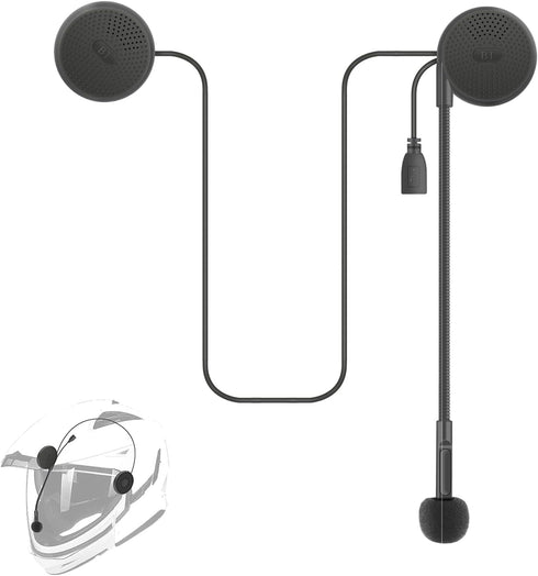 Bluetooth Helmet Headset, Ultra-Thin Motorcycle Helmet Speakers, Automatically Answer Incoming Calls, Volume Control, Dial Control, High Sound Qua...