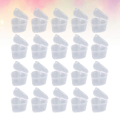 EXCEART 50 Pcs Transparent Heart Shaped Storage Containers Clear Heart Shape Plastic Storage Cases with Lids for Arts Crafts Storage Boxes Plastic...