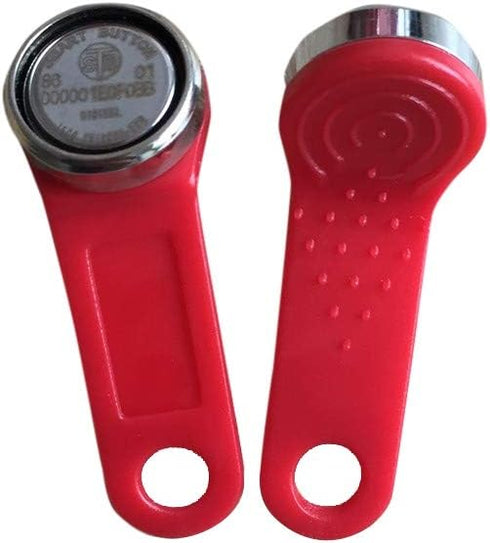 YARONGTECH Red ibutton Dallas DS1990A-F5 Key fobs with metal ring -2pcs...