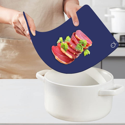 WK Plastic Flexible Cutting Boards for Kitchen Set of 4, Colored Cutting Board Mats with Food Icons, Non-Slip Cutting Mats, BPA Free, Dishwasher S...