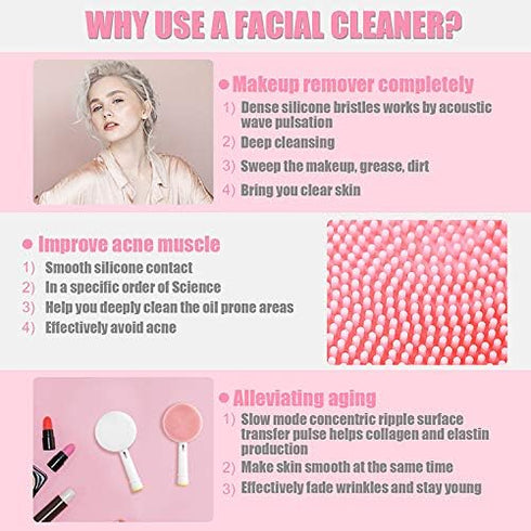 Facial Cleansing Brush Compatible with oral b Electric Toothbrush, Waterproof Facial Cleansing Brush for Gentle Exfoliation, Facial Brush fit for ...