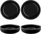 3.5" Ceramic Side Dish Set of 4 - Small Porcelain Soy Dipping Sauce Dishes - Black Seasoning Bowls Dinnerware Sets for Serving...