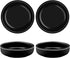 3.5" Ceramic Side Dish Set of 4 - Small Porcelain Soy Dipping Sauce Dishes - Black Seasoning Bowls Dinnerware Sets for Serving...