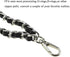 HAHIYO 7.9 inches Length 12mm Width Chain Strap Wristlet Black Leather Intertwined with Silver Chain Prevent Snag Easy Match Purse Accessories Rep...