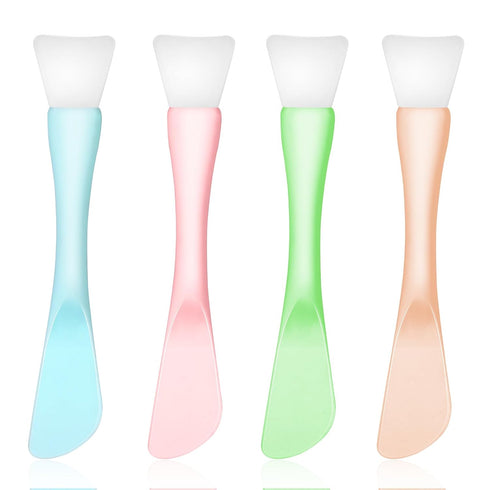Silicone Facial Mask Applicator, 4 Pcs Reusable Double-End Face Mask Brush Washable Beauty Spatula Comestic Tools for Clay, Cream, Gel, and Mud Fa...