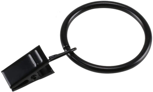40 Pack Black Matte Metal Curtain Rings with Clips (1.25"?Black)...