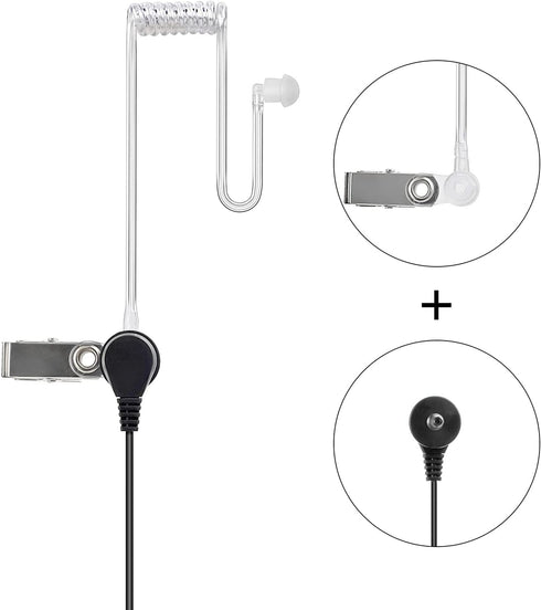 UAYESOK 2.5mm Walkie Talkie Earpiece with Mic PTT, 1-pin Acoustic Tube Headset for Motorola Talkabout Radio T200 T200TP T260 T402 T460 T465 T600 T...