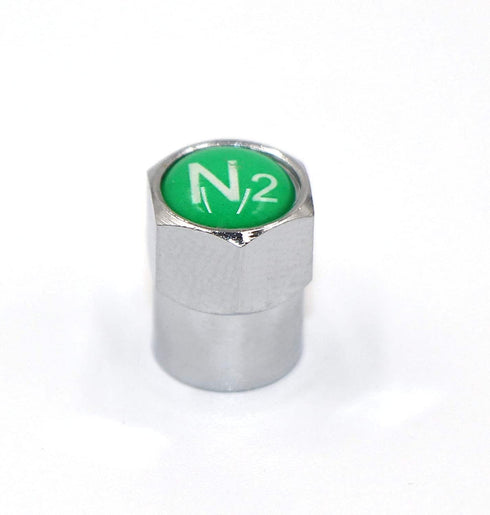 Chrome Plated Brass Valve Stem Caps N2 Nitrogen Sign Logo on The Top, 4 pcs Pack...