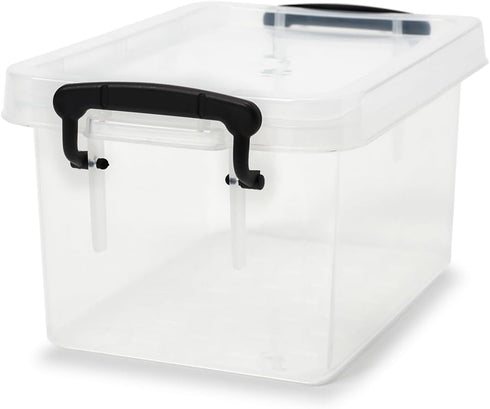 EZOWare Small Clear Plastic Lidded Storage box, 0.7 Quart Small Baskets Organizer Bin Boxes with Lids - 6x4x3 inch, 6 Pack...