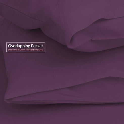 Nestl Body Pillow Cover Soft Pillowcase Lightweight Purple Eggplant Microfiber Body Pillow Case Cover 20x54 Inches Envelope Closure, Set of 2...