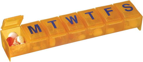 EZY DOSE Weekly (7-Day) Pill Case, Medicine Planner, Vitamin Organizer, Large Contoured Compartments for Easy Pill Removal, Amber Lids, BPA Free...