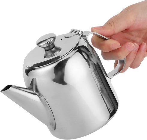 0.5 L Stainless Steel Teapot - Coffee Pot Teapot Stainless Steel Kettle Cold Water Jug Short Spout for Restaurants, Conference Rooms, Living Room,...