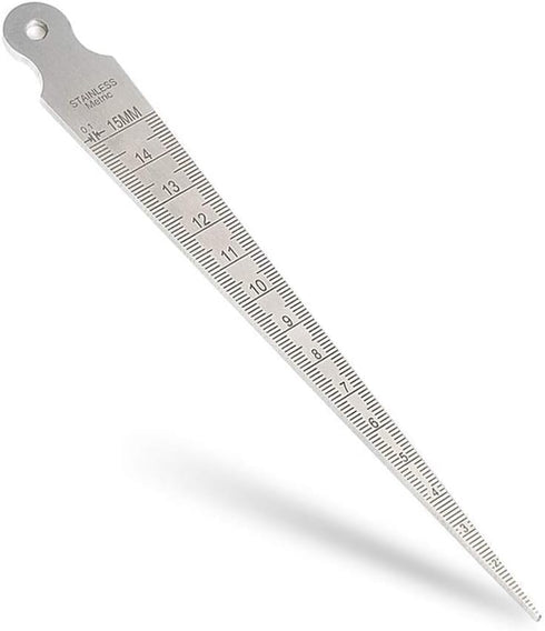 Mesee Taper Gage 1-15mm Stainless Steel Taper Welding Gauge Inch & Metric Feeler Gap 1/32-5/8 Inch Hole Diameter Measuring Tool for Tapering Measu...