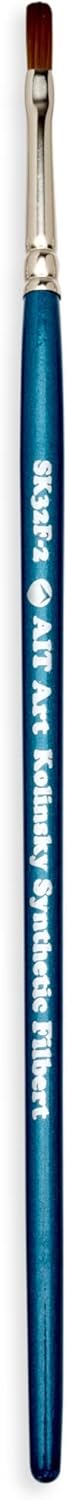 AIT Art Select Filbert Paint Brushes, Size 2, Pack of 3, Synthetic Kolinsky Sable, Set Assembled in USA for Trusted Performance and Crafting Exqui...