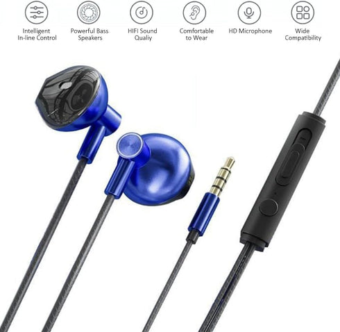 Kamon 4 Pack Earbuds Headphones with Remote & Mic, Earphones Wired Stereo in-Ear Bass for iPhone, Android, Smartphones, iPod, iPad, MP3, Fits All ...