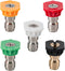 Pressure Washer Spray Nozzle Tips Multiple Degrees, 4000PSI Premium Power Washer Nozzle Tips Set with 1/4'' Quick Connect Nozzles, 5 Nozzles(0?15?...