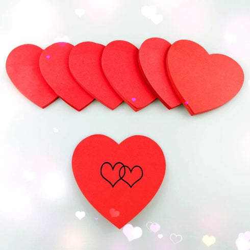6 Pack Heart Shaped Sticky Notes Red Sticky Notes Cute Sticky Notes Self-Stick Sticky Notes Memo Pad Notes for School Office Women Valentine's Day...