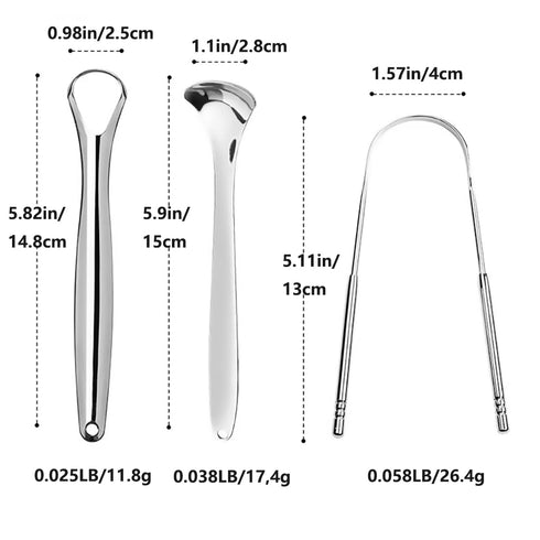 Tongue Scraper, Stainless Steel Tongue Cleaner with Metal Storage Case, Tongue Cleaner for Fresh Breath and Oral Hygiene 3 Pack...