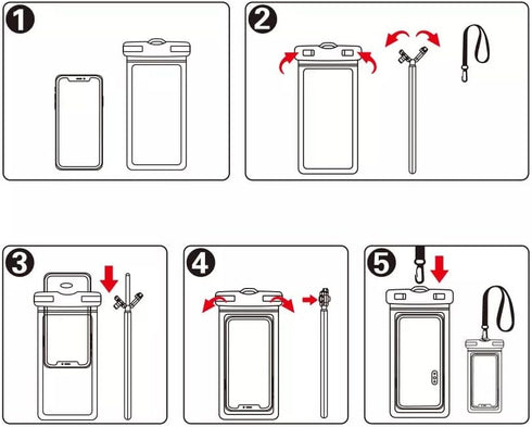 Waterproof Case Universal Phone Holder Pouch, IPX8 Underwater Cellphone Dry Bag Compatible with iPhone 13 Pro 12 11 14 Pro Max XS XR X 8 7 6S, Sam...