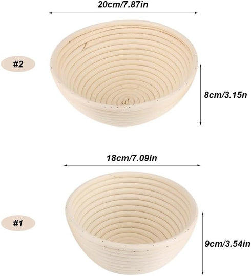 MAVIS LAVEN 8 Inch Bread Basket Round Proofing Basket for Bread Baking Dough Rising Rattan Basket (189cm)...