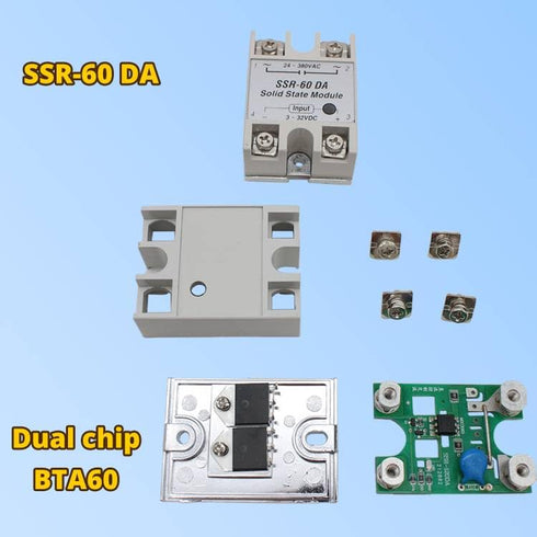 SSR-60DA Input 3-32V DC Solid State Relay to Output 24-380V AC 60A Semi-Conductor Relay 2PCS...