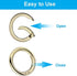 24 PCS Spring O Ring Set, Round Carabiner Snap Trigger Buckle in 4 Size, Zinc Alloy Hooks Clip DIY Accessories for Collars, Keychain, Purse and Ha...