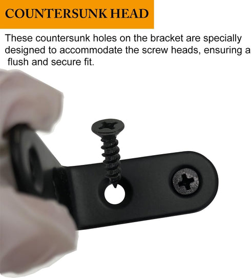 24 Pack L Bracket Corner Brace Sets, 1.57x1.57 Inch Black Stainless Steel 90 Degree Right Angle Brackets Fastener L Braces with 88 Screws for Wood...