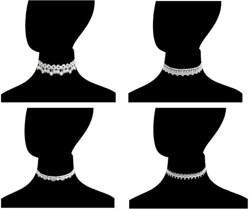 LINKY 10pcs White Lace Choker Necklace Women Jewelry Set...