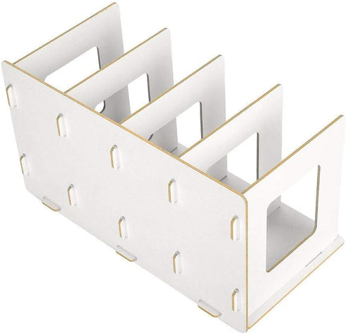 Fdit Wooden Desktop Bookshelf Rack Storage Shelf Bookcase for Home School Office Organizer(Warm White)...