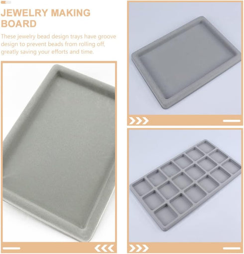 Beavorty Decorative Tray Decorative Tray Jewelry Tray 2pcs Bead Design Boards Mats Flocked Bead Board Bracelet Necklace Beading Jewelry Organizer ...