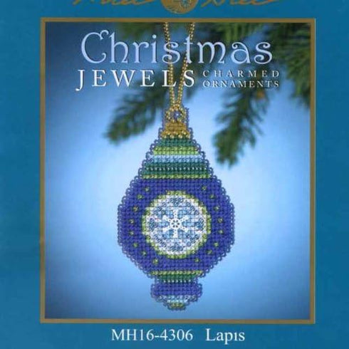 Lapis Beaded Counted Cross Stitch Ornament Kit MH164306 Mill Hill Christmas Jewels 2014...