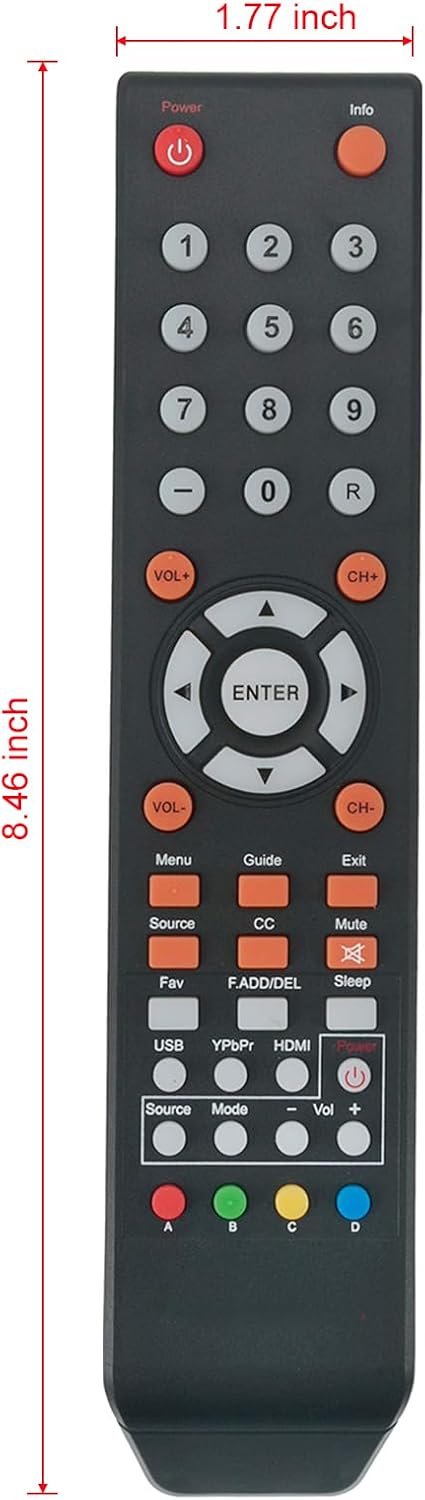 Replace Remote fit for Sceptre TV 4K Ultra LED LCD HDTV C550CV-UMR C650CV-UMR C658CV-UMR E165BV-SS E168BV-SS E168WV-SS U435CV-UMR U500CV-UMR U505C...