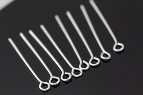 1000pcs Silver Eye Pins 30mm (Wire 0.7mm/0.028 inch/21 Gauge) for Jewelry Beading Craft Making CF157-30...
