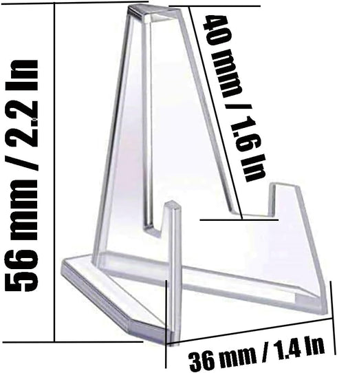 15 Packs Acrylic Easel Stands, 2.2 Inch Tall Card Display Stand, Mini Clear Coin Display Easel Holder for Hold Coins, Pictures, Medallions, Collec...