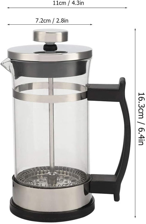 Joyzan French Press Coffee Maker, Stainless steel Coffee Pot Heat Resistant Cold Brew Tea Maker Thickness Borosilicate Glass Portable Small Filter...