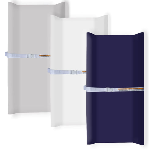 AMROSE 3 Pack Easy Care Changing Pad Covers, Ultra Soft Microfiber Diaper Change Table Sheets for Baby Boys and Girls, White & Gray & Navy...