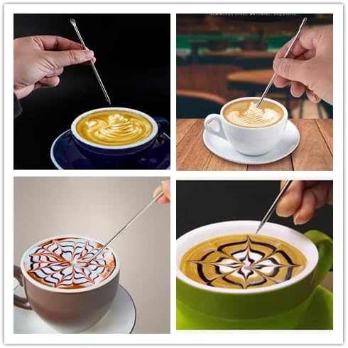 38 Cookie Stencils + Latte Art Pen, Cake Decoration Templates for Coffee, Cappuccino & More...