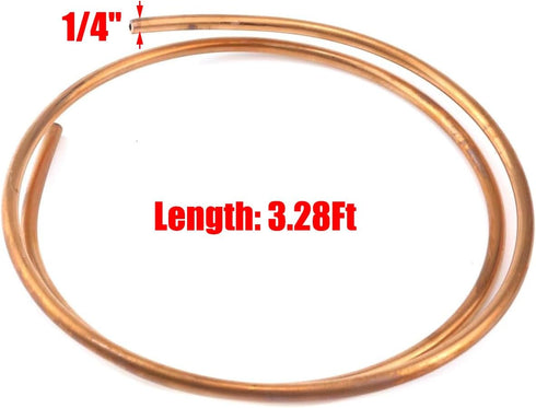 MY MIRONEY 3.28Ft Copper Tube Hollow Refrigeration Tubing Flexible Soft Industrial Metal Tubing, 1/4" Outer Diameter...