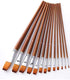Paint Brushes Nylon Hair 13pcs Flat Head Long Handle Acrylic Paint Brush Set for Canvas Painting Oil Paint Professional Painting Kits (Flat 13pcs ...