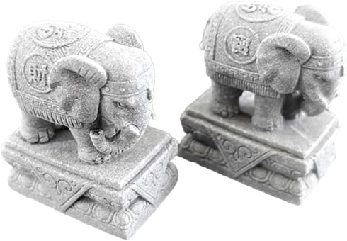 Romansk Pets Fish Tank Decorations Aquarium Decoration Mini - A Pair FengShui Elephant Ornaments for 10 Gallon or Smaller Fish Tanks...