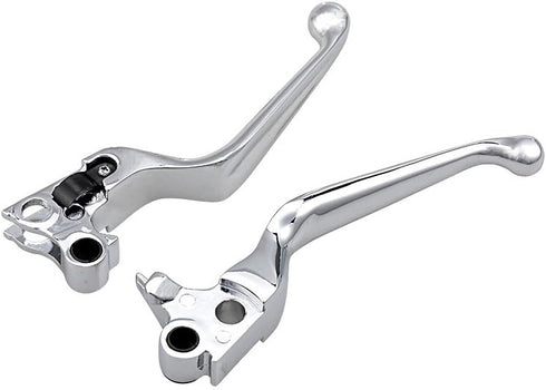 2X Chrome Brake Clutch Hand Levers Fit Harley Davidson Dyna XL Sportster 883 1200 Softail Fat Boy Road King...