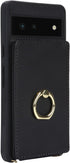 for Google Pixel 6 Case with Card Holder and Strap for Women,Crossbody Lanyard,Ring Stand,Snap Clasp,Phone Wallet Cases 6.4 inch(Black)......