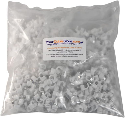 100 Pack White Ethernet / RG59 / 6mm Nail in Cable Clips...